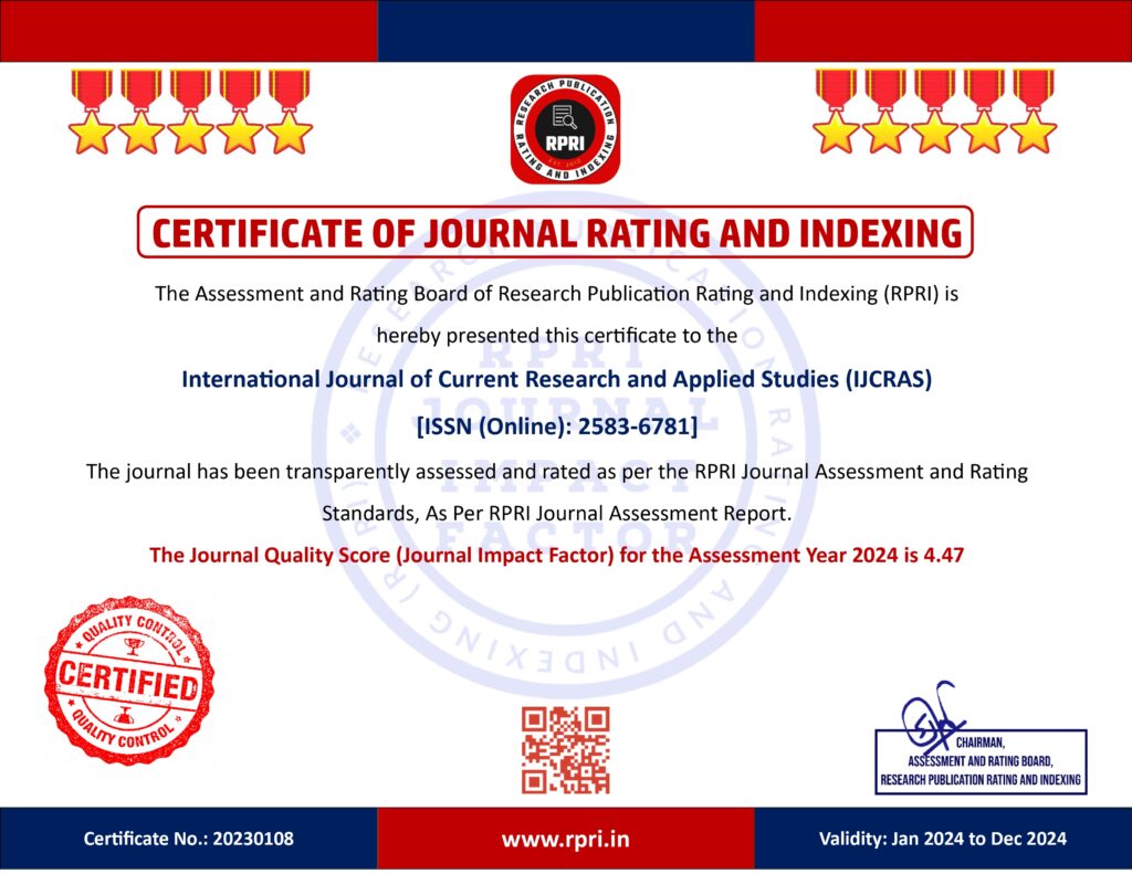 IJCRAS Certificate Impact Factor 2583-6781